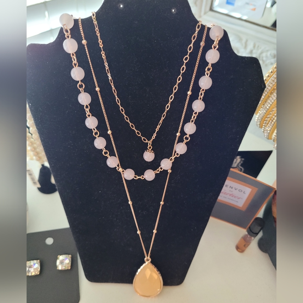Charter Club Long Necklace Rose Gold Adjustable NWT
